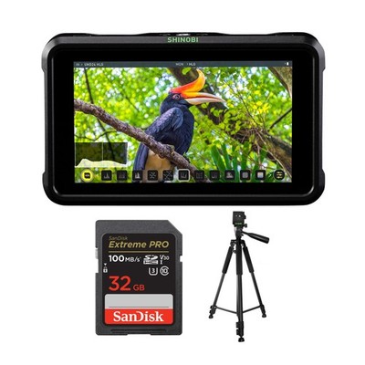 Atomos Shinobi 5 In HDMI 4K Monitor 60 In Tripod 32GB Memory Card