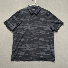 Travis Mathew Shirt Mens 2XL Gray Black Camouflage Golf Polo Lightweight EUC