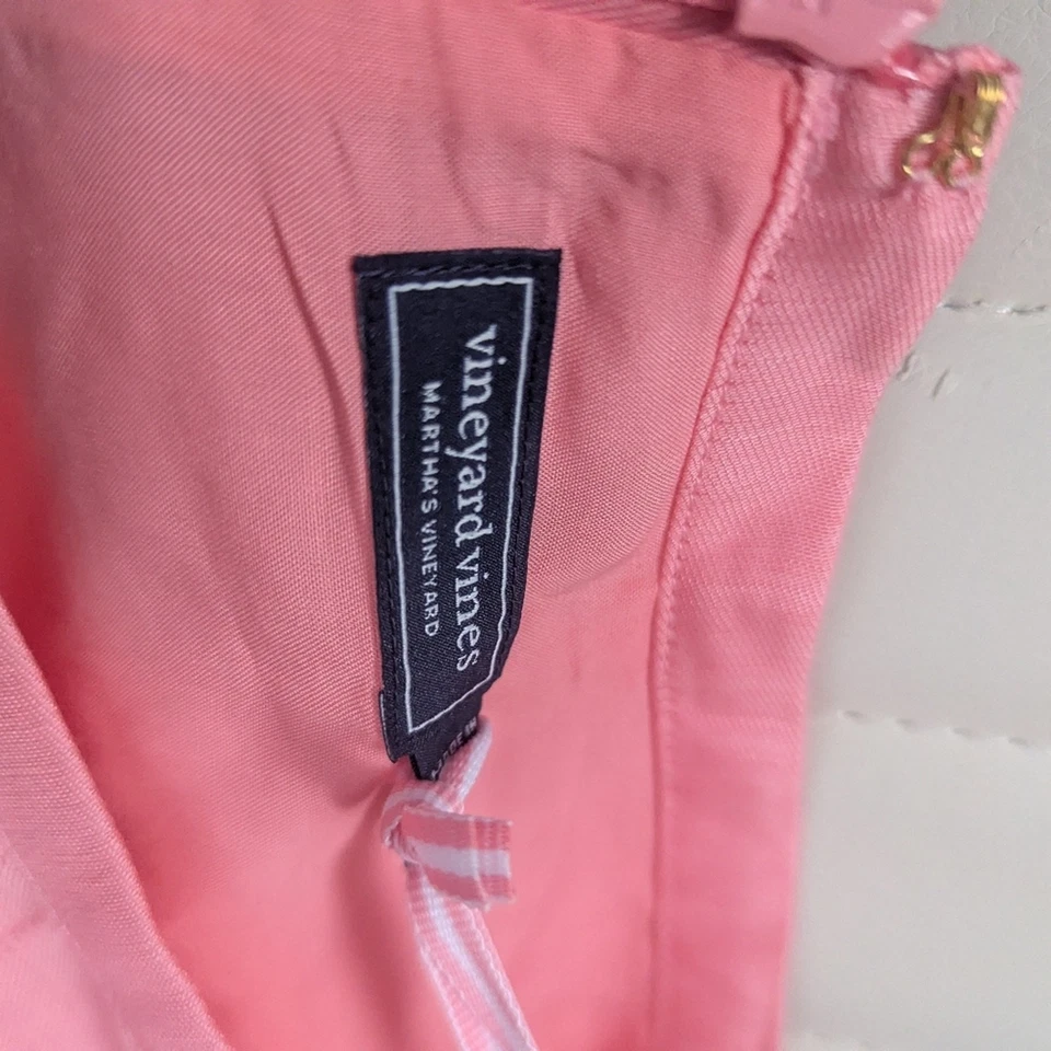 NUEVA Falda Midi Para Mujer Vineyard Vines Paneles 6 Rosa Lino Seda $278 Retali Foto 3 de 4