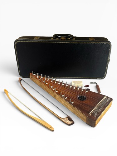 DAVID KINGSLAKE Bowed Psaltery 1987 Red Creek WV Wood Case 2 Bows Tested 