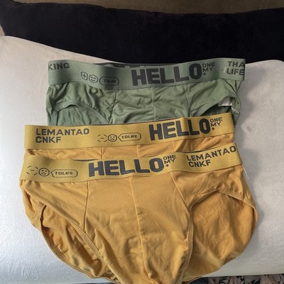 Hello Thanking Life! Men's Underwear Hello Boxer Briefs Underwear Men 3PCS