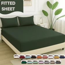 Luxury Bed Sheets 16" Extra Deep Pocket Fitted Sheet Mattress Cover Queen King