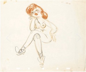 Walt Disney Studio Fred Moore Rare "Freddie's Girls" Original Figure Drawing Art