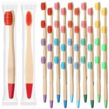 40 Pieces Kids Bamboo Soft Bristles Toothbrushes Toddler Toothbrush Manual Tr...