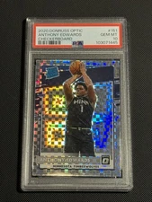 PSA 10 💎 Rare CHECKERBOARD 2020 Donruss Optic Anthony Edwards RC 🔥 Low Pop GEM