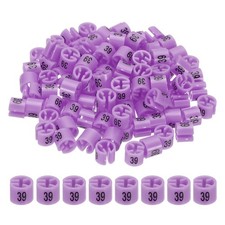 100 Pcs Clothes Hanger Marker Number 39 Tag 3mm Rod Garment Size Tag Purple Pink