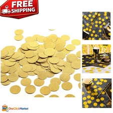 Elegant 200-Piece Gold Glitter Confetti Circles for Wedding Table Decor - 1.2''