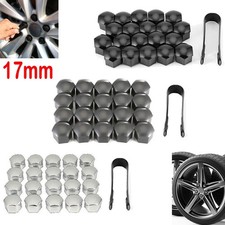 20x 17mm Radschraubenkappen Bolzen Kappen Set Schwarz / Grau / Chrom + Abzieher