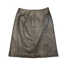 Vintage Spiegel 1980s 90s Black Leather Skirt Punk Goth Grunge Biker Size 6