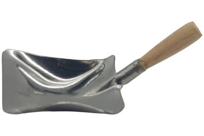 Creal 73023 Kehrschaufel mit Holzgriff silber 1:12 für Puppenhaus NEU!#