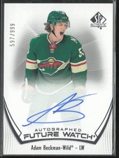 2021-22 UD SP Authentic Adam Beckman 164 Future Watch /999 RC Auto