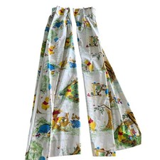 Vintage Classic Winnie The Pooh Pleated Curtain Set Perma-Prest 35" x 61"