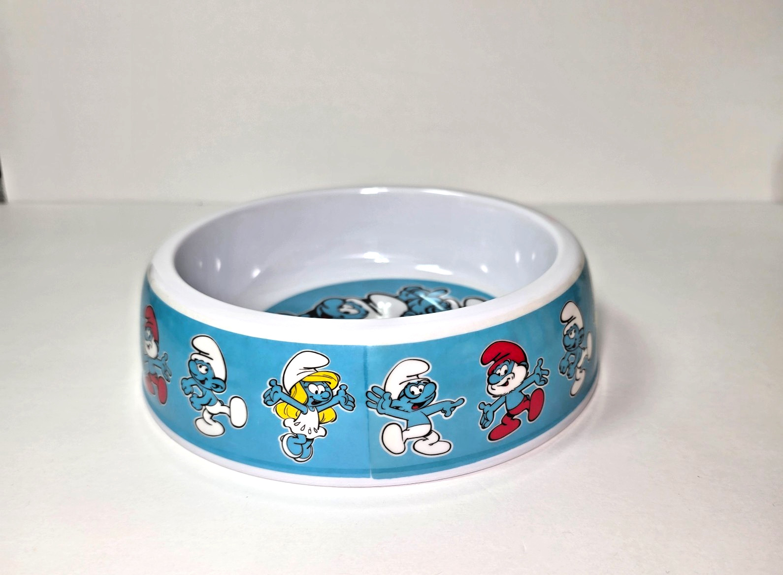 The Smurfs Cat Bowl Blue Pet Food Water Dish Smurfette Papa Smurf 2025