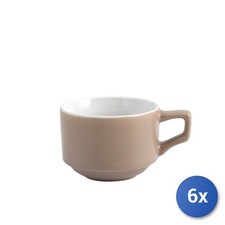 6x H&H Teetassen Tazza Te' Keramik Steinzeug Tortora Cc190