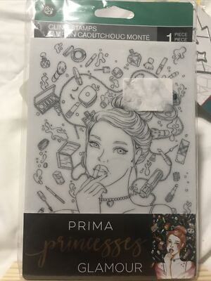 Prima Marketing Princesses Cling Mount Rubber Stamp Glamour - Makeup