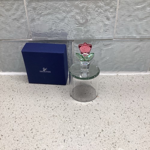 Swarovski Crystal Happy Flowers Pink Tulip Flower in Pot # 657111 w/ Box, Stand