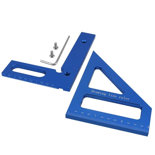 Triangle Ruler 3D Multi Angle Layout Square Protractor 45°/90° Aluminum Miter - Picture 11 of 12
