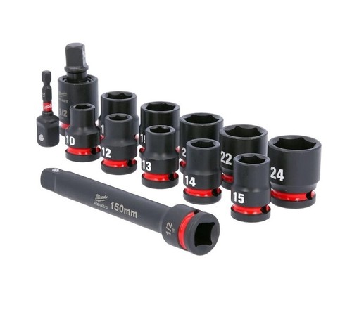 NEW Milwaukee Shockwave 1/2" Impact Duty 13 Piece Standard Socket Set 4932480456 - Picture 6 of 7