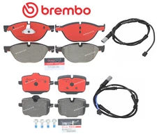 Front Brake Pads & Rear Brake Pad OE Brembo Ceramic +Sensor for BMW 550i 650i x