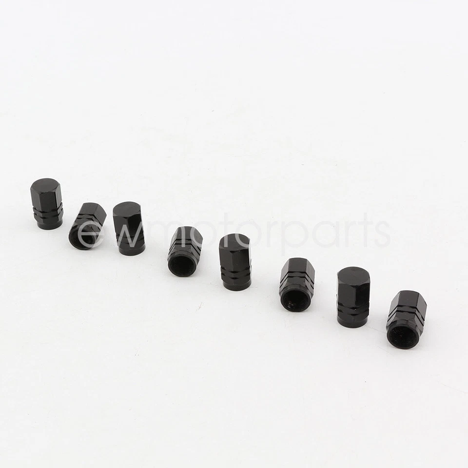 8x Black Aluminum Hexagon Style Wheel Rim Tyre Valve Stem Caps fit for Harley - Image 4 of 4