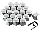 20 Chrome Wheel Nuts Bolts Cup Covers 17mm Universal For Abarth 500 595