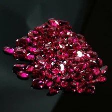 20 pcs Natural Red Ruby Loose Gemstone CERTIFIED Oval Shape 7x5 mm Lot