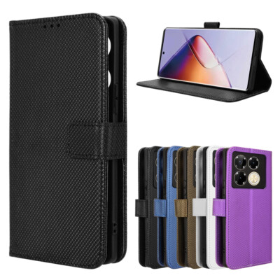 For Infinix Note 40 Pro 4G, Matte Flip Leather Wallet Purse Card Case Cover