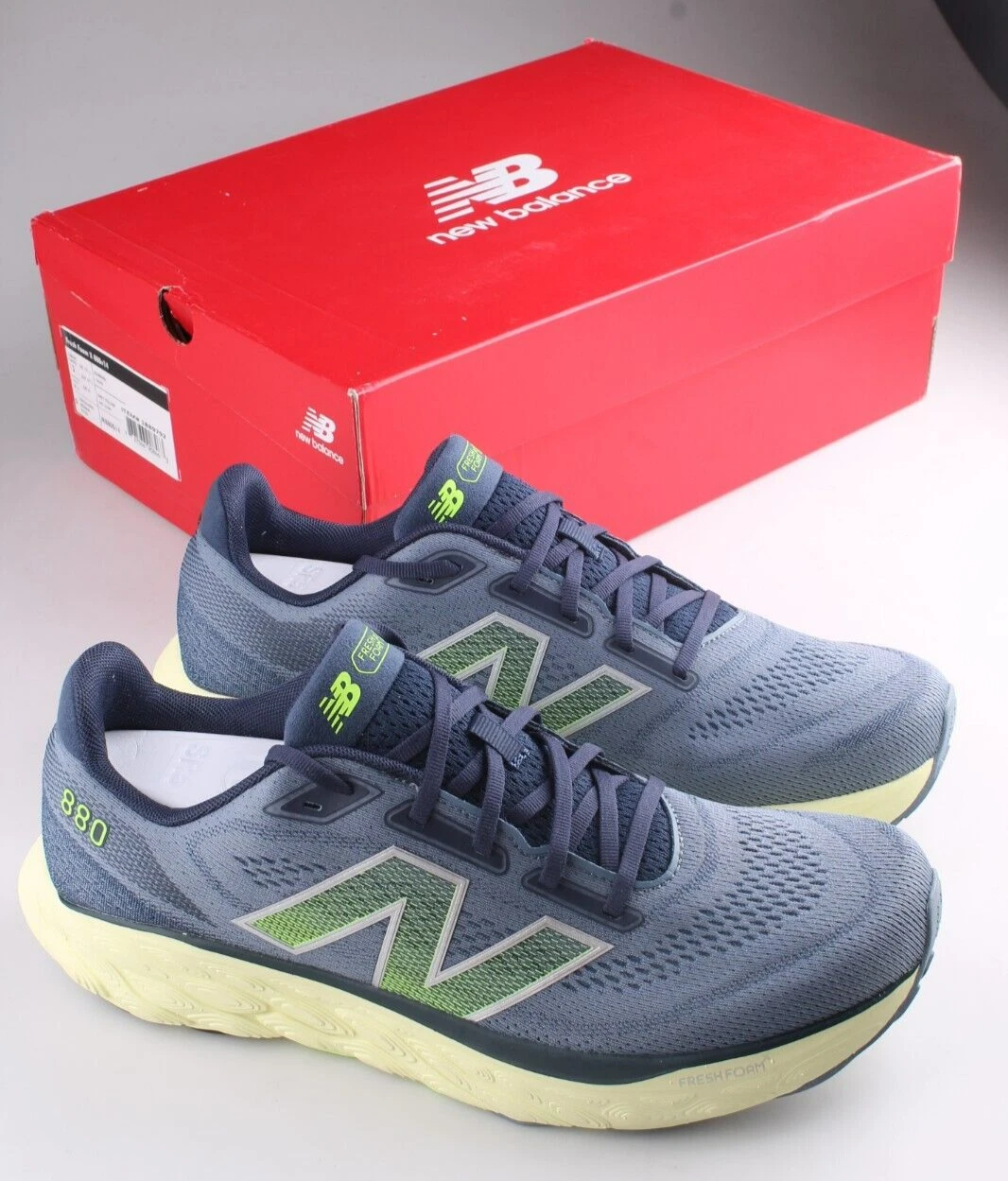 New Balance Fresh Foam X 880v14 Running Taglia 13 Grigio Artico Giallo Verde