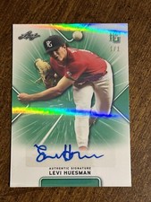 LEVI HUESMAN 2021 LEAF PERFECT GAME GREEN SHIMMER AUTOGRAPH #1/1 VANDERBILT