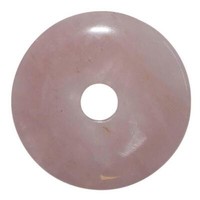 Rosenquarz 40 Mm Ø Donut AnhäNger Rund SchöNe Rosa Farbe