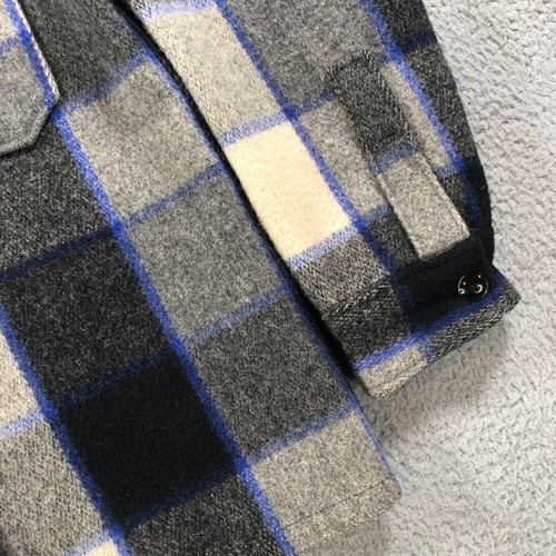 Vintage Woolrich Jacket Mens Small Gray Plaid Mackinaw Cruiser Shadow Plaid Wool - Picture 9 of 15