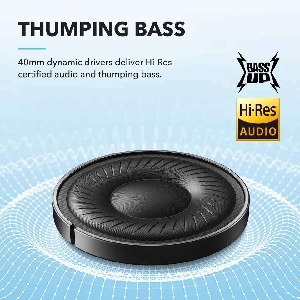 soundcore by Anker Q20i Hybrid Active Noise Cancelling Headphones Large Bass App - Image 3 of 4