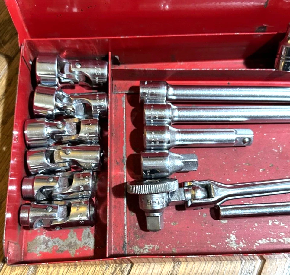 🇺🇸 Williams Tools 3/8 Socket Set General Service Extension Breaker Bar Lot Box - Image 4 of 4