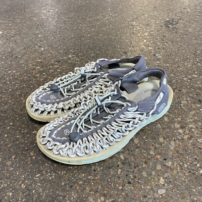Keen Womens Uneek Gray Bungee Cord Rope Boat Water Sandals Shoes Size 