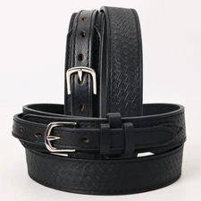 93HS HILASON Tooled Genuine Heavy-duty Leather Hand Crafted Unisex Ranger Belt