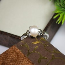 Natural White Pearl Vintage Ring With 925 Sterling Silver Available All U.S Size