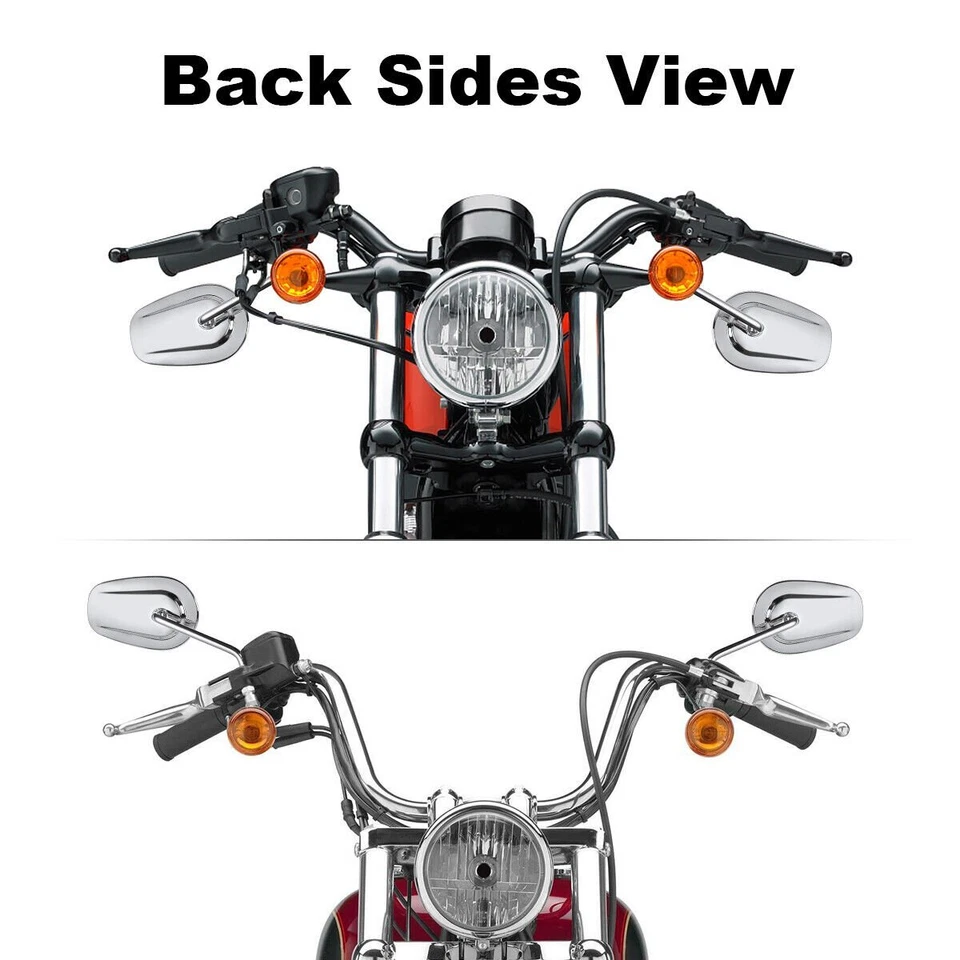 FOR Harley Davidson Sportster 883 1000 1200 Retro Motorcycle Rearview Mirrors M8 - Imagem 2 de 4