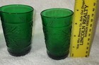 ANCHOR HOCKING FOREST GREEN 5 oz DEPRESSION GLASS FLAT TUMBLER Lot Of 4 — photo 4