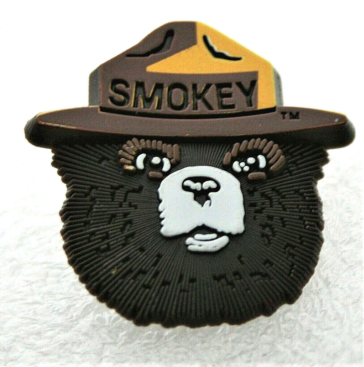Classic Smokey The Bear Face In Ranger Hat Wildfires Pin Button
