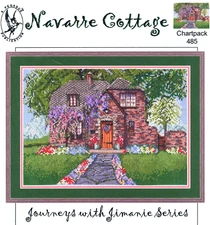 Pegasus Publication NAVARRE COTTAGE Cross Stitch Chart Only garden / house