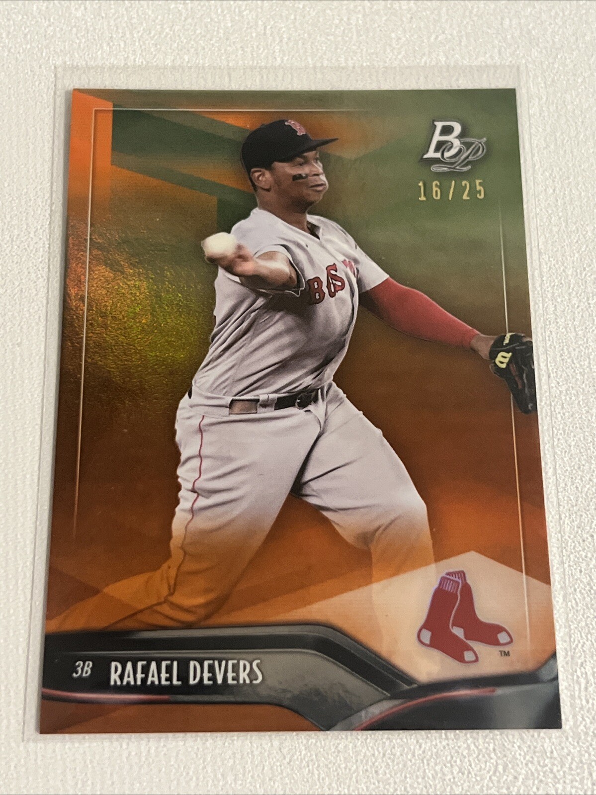 2021 Topps Bowman Platinum Rafael Devers 16/25 Orange Boston Red Sox