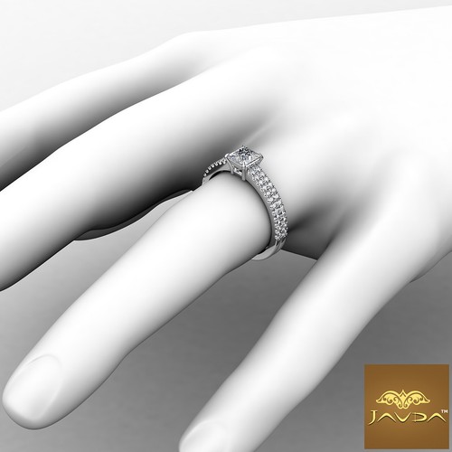 Doppelkrappen Princess-Schliff Diamant Verlobungsring GIA-zertifiziert D Farbe VVS1 1 kt - Bild 4 von 12