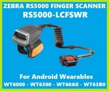 ✅Zebra RS5000 Finger Scanner RS5000-LCFSWR, 2D/1D/QR Reader to WT6300 WT6000!🔥⭐