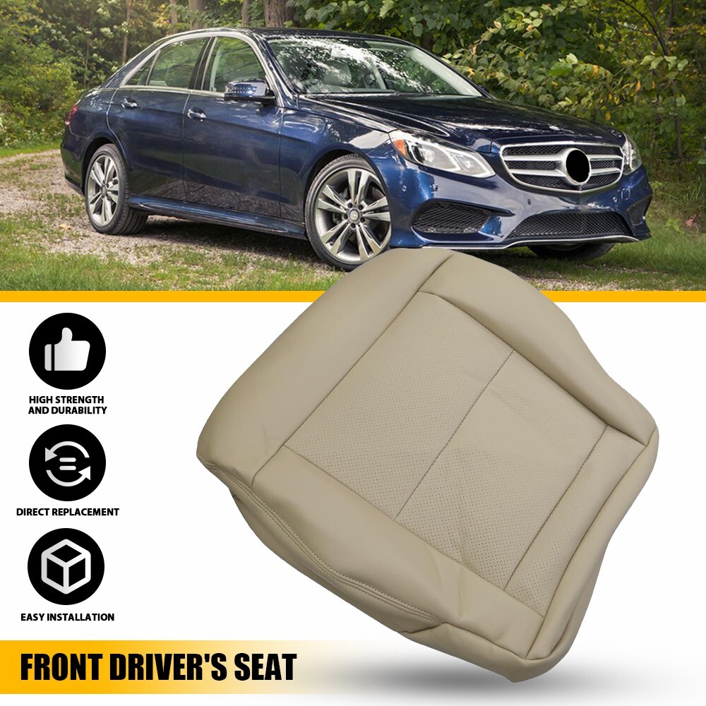 For Mercedes Benz E350 E550 2010-2014 Driver Side Bottom Leather Seat Cover Tan