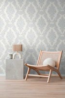 Vliestapete Barock Ornamente Used-Look Creme Silber Metallic 39765-5 (2,85€/1Qm)