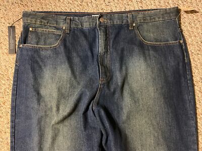 NWT NEW Linea Dome Mens 44 x 32 Dirty Wash Denim Blue Jeans