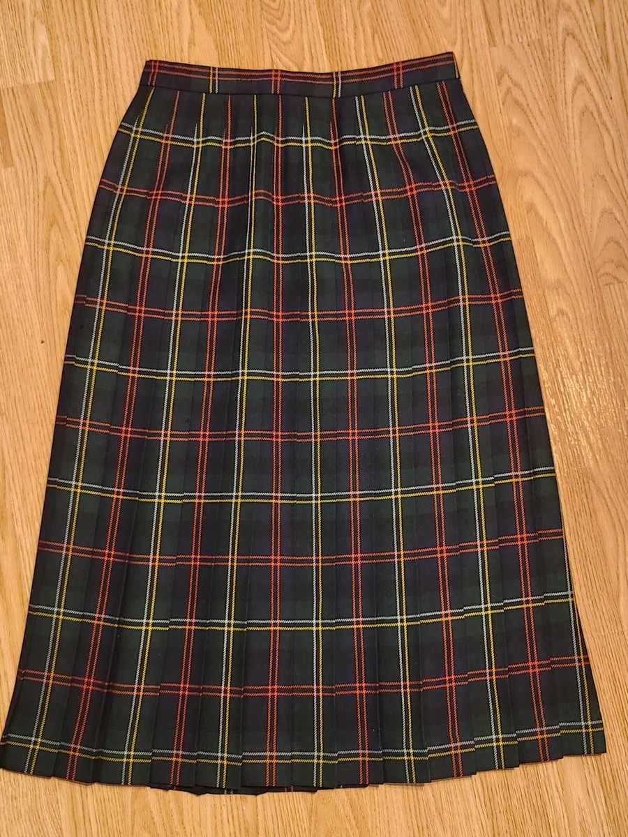Womens Lands End Vintage Wool Maxi Pleated School Girl Size 12
