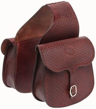 Basket Stamp Saddle Bag  Dark Oil Plain  12"x12"