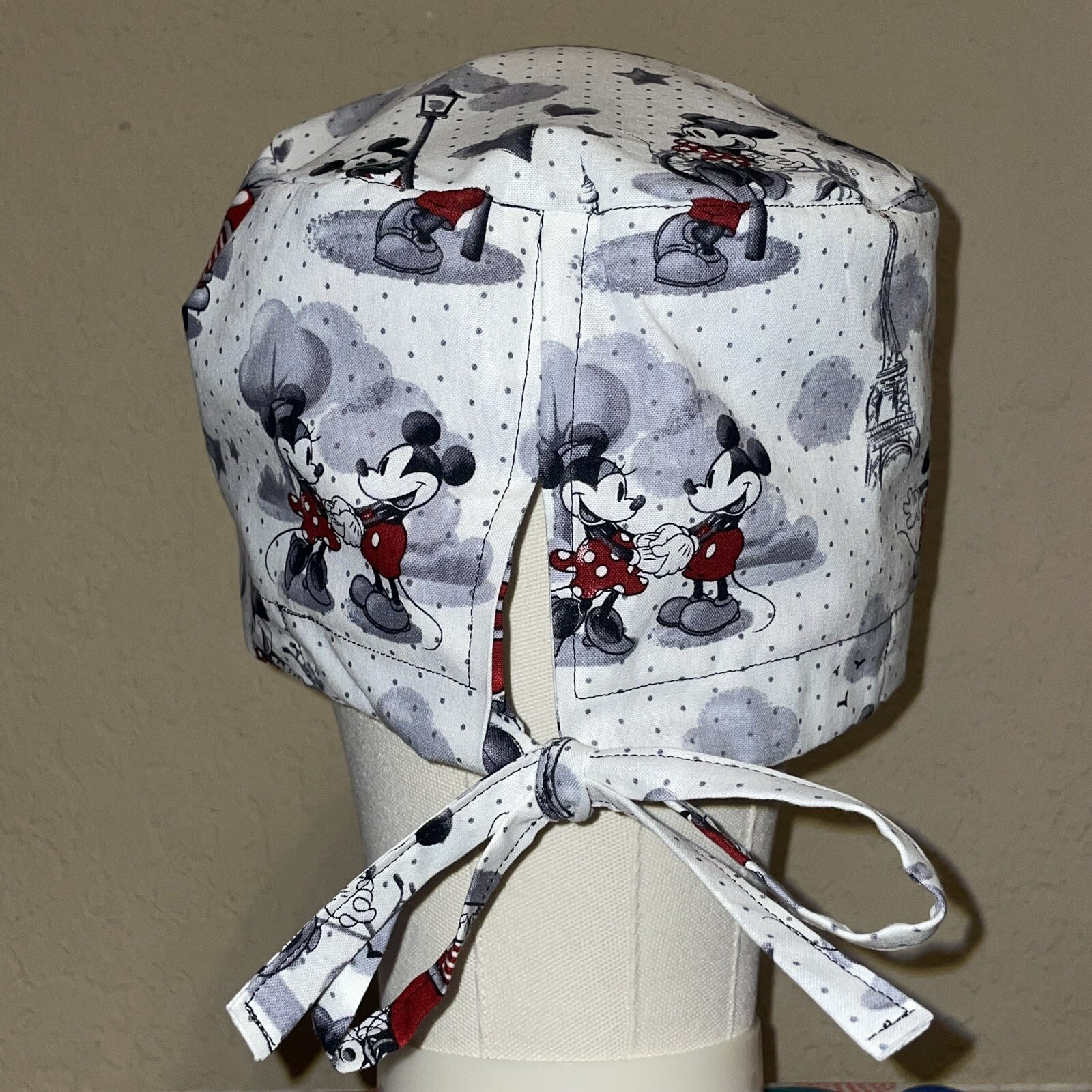 Mickey and Minnie Mouse Womens Surgical Scrub Cap| Nurse Bonnet, Hat with Mickey image 5