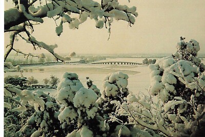 Postcard China Kun Ming Hu Lake Snow Covered TTP China Travel & Tourism Press